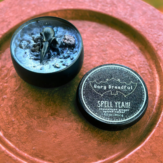 SPELL YEAH! Wickless Luxury Candle: Crystallized Ginger & Spiced Amber Scent