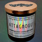 ATTAGHOUL! Crackling Wooden Wick Luxury Candle: Gingersnap White Pumpkin Spicy Sugar Scent