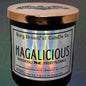 HAGALICIOUS Crackling Wooden Wick Luxury Candle: Patchouli Pine Sweet Florals Scent