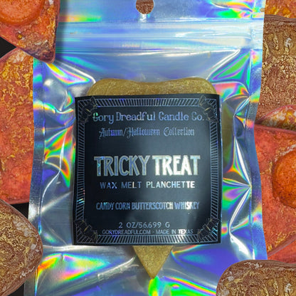 TRICKY TREAT Wax Melt Planchette: Candy Corn Butterscotch Whiskey Scent