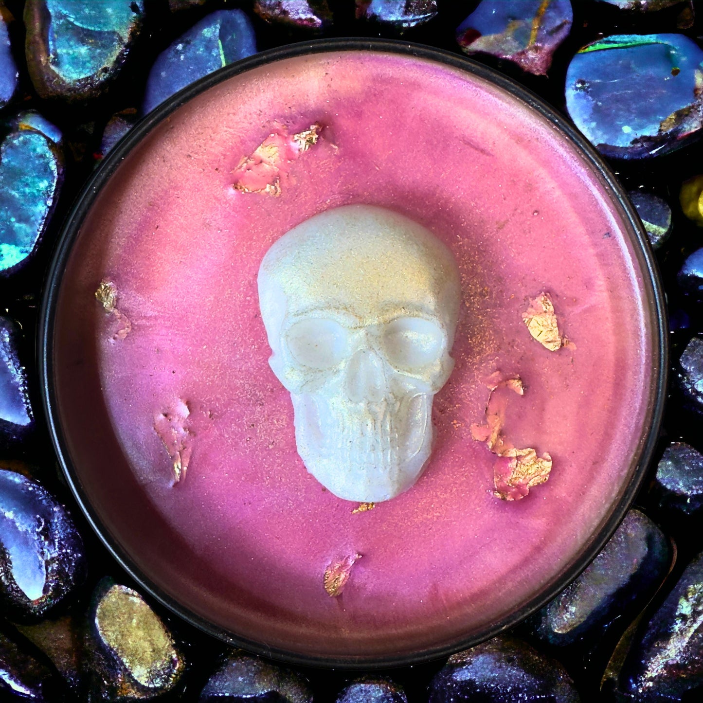 TRICKY TREAT Wickless Luxury Candle: Candy Corn Butterscotch Whiskey Scent
