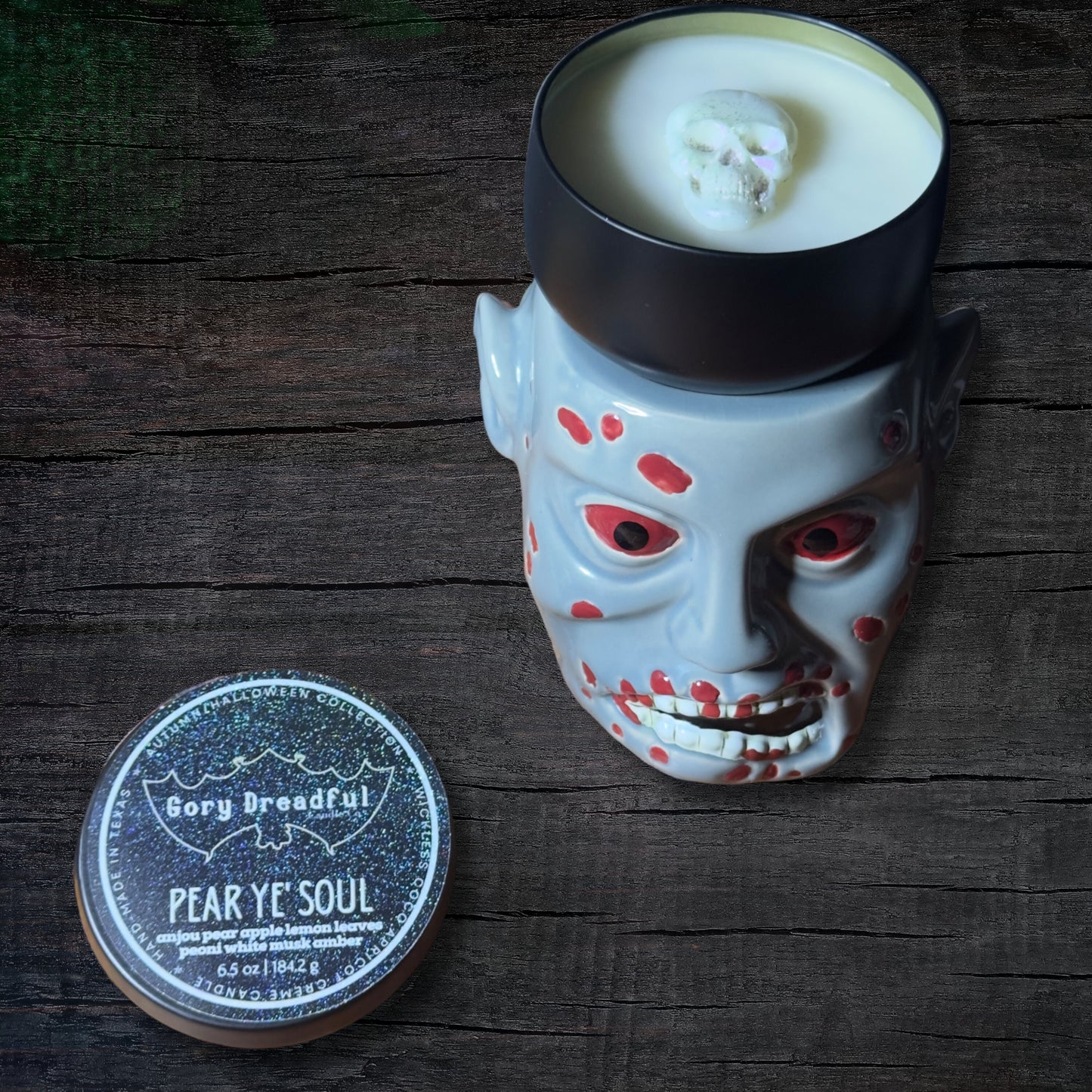 PEAR YE' SOUL Wickless Luxury Candle: Anjou Pear Apple Lemon Leaves Peony White Musk Amber Scent