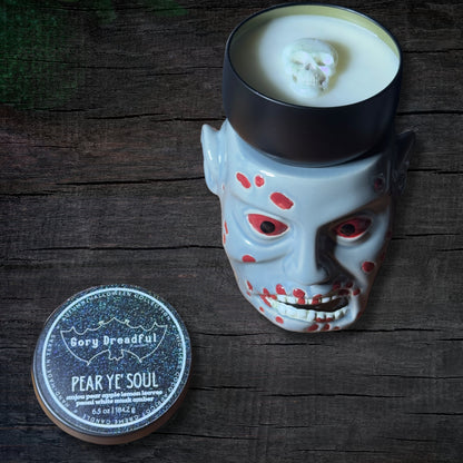 PEAR YE' SOUL Wickless Luxury Candle: Anjou Pear Apple Lemon Leaves Peony White Musk Amber Scent