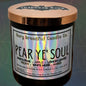 PEAR YE' SOUL Crackling Wooden Wick Luxury Candle: Anjou Pear Apple Lemon Leaves Peony White Musk Amber Scent