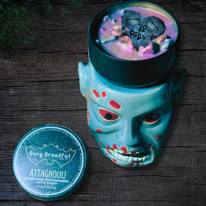 ATTAGHOUL! Wickless Luxury Candle: Gingersnap White Pumpkin Spicy Sugar Scent