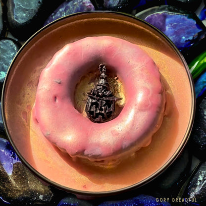 JACK-O-LANTERN DONUT Wickless Luxury Candle: Dulce Pumpkin Donut Scent