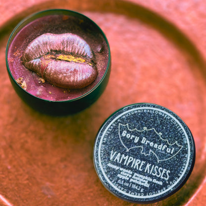 VAMPIRE KISSES Wickless Luxury Candle: Damp Woods Pumpkin Flesh Clove Nutmeg Apple Patchouli Scent