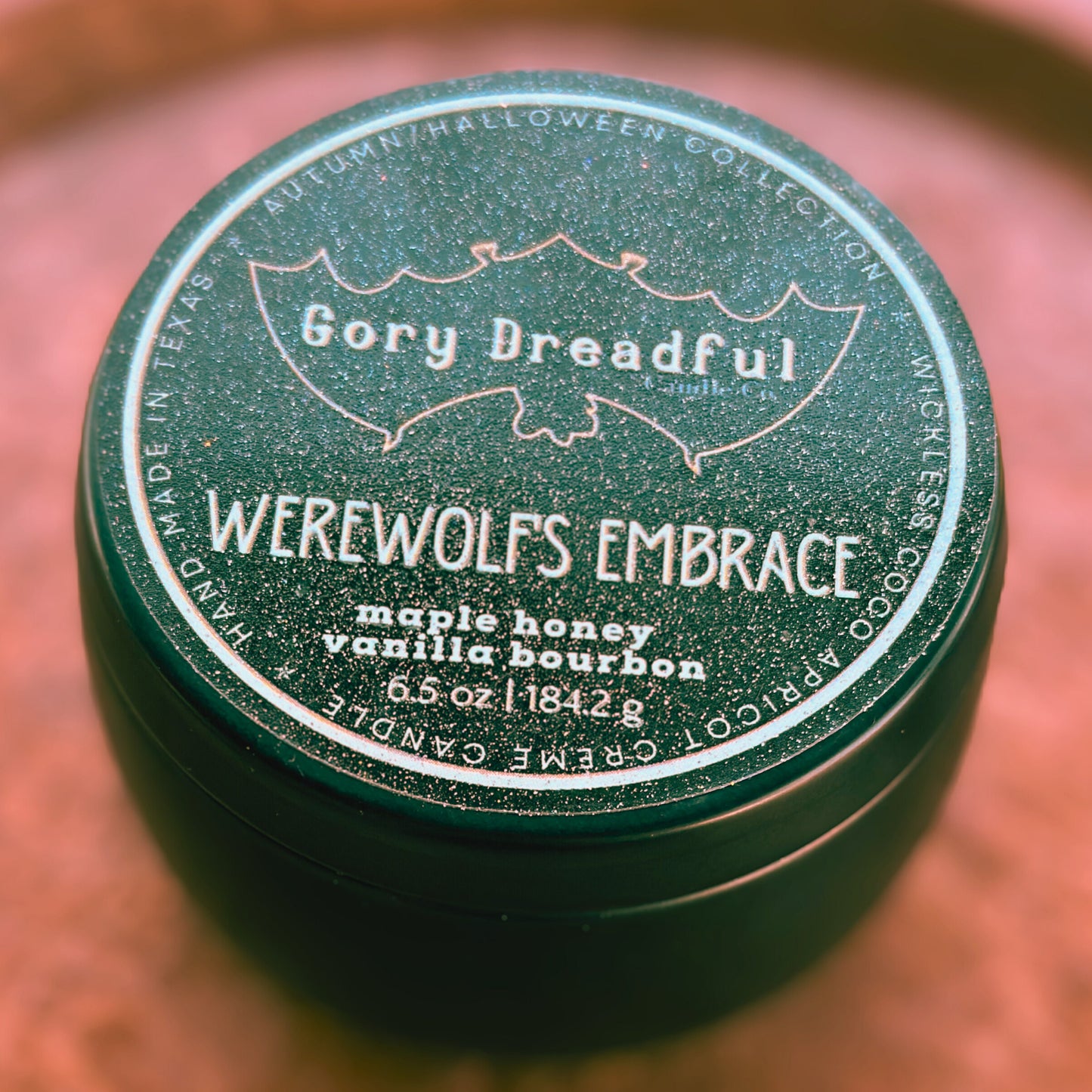 WEREWOLF'S EMBRACE Wickless Luxury Candle: Maple Honey Vanilla Bourbon Scent