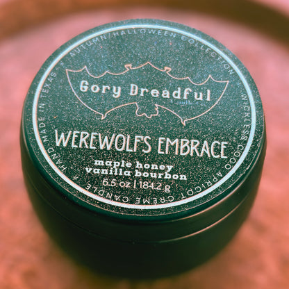 WEREWOLF'S EMBRACE Wickless Luxury Candle: Maple Honey Vanilla Bourbon Scent