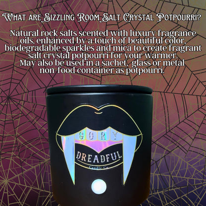 CREEPMAS Sizzling Room Salt Crystal Potpourri: Sandalwood Leather Frankincense Salt Granule Sizzlers | Spooky Winter Holiday Scented Gift