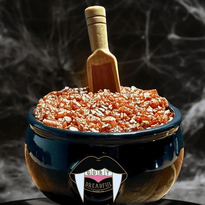 Jack - O - Lantern Donut Sizzling Room Salt Crystal Potpourri: Dulce Pumpkin Donut Scent - Gory Dreadful Candle Co