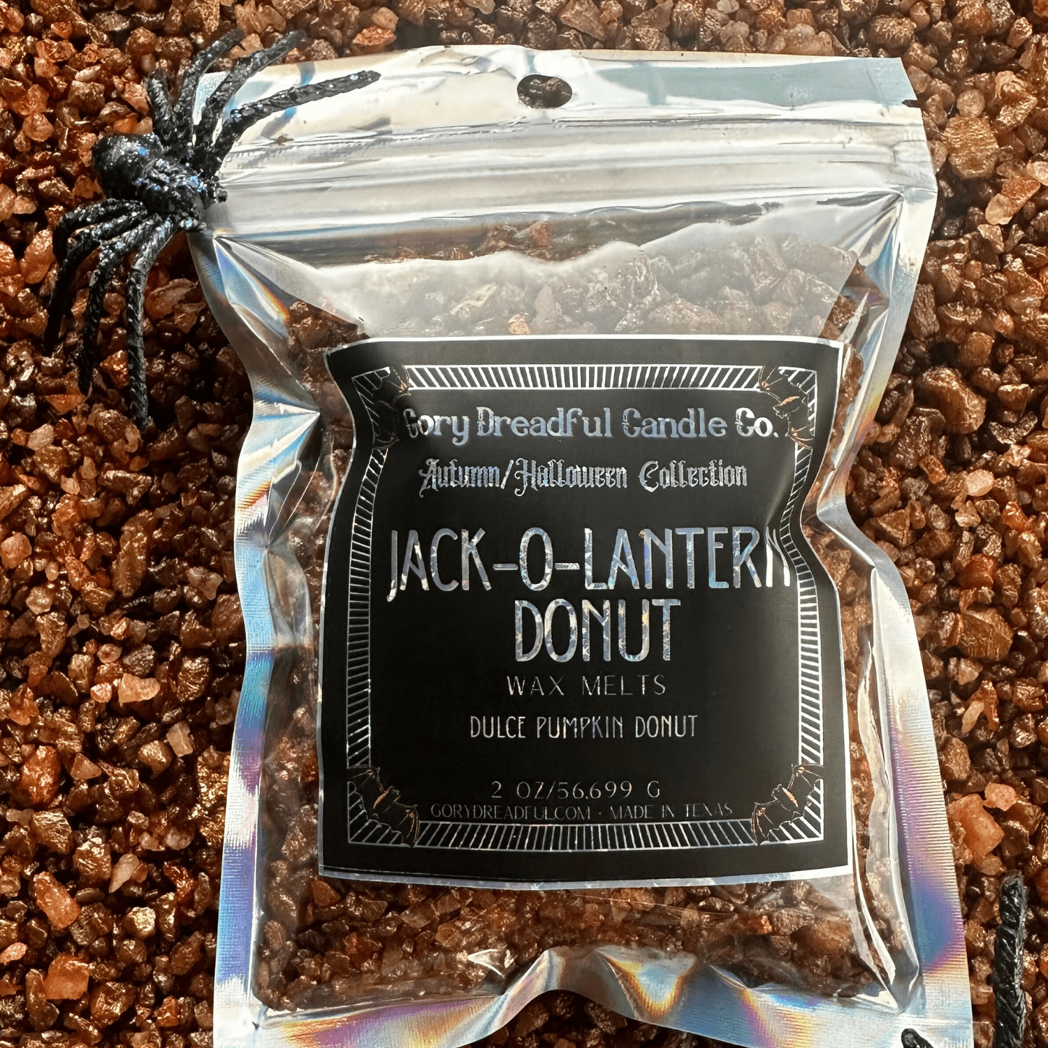 Jack - O - Lantern Donut Sizzling Room Salt Crystal Potpourri: Dulce Pumpkin Donut Scent - Gory Dreadful Candle Co