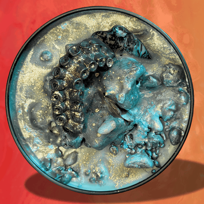 KRAKEN UNLEASHED Luxury Wickless Candle 6.5 oz: Amber Citrus Musk - Gory Dreadful Candle Co