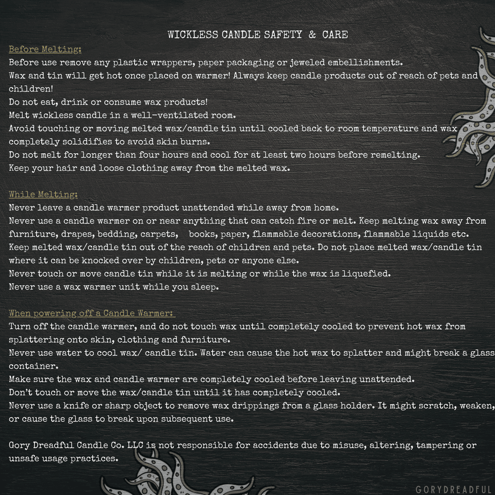 KRAKEN UNLEASHED Luxury Wickless Candle 6.5 oz: Amber Citrus Musk - Gory Dreadful Candle Co