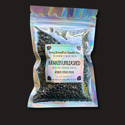 KRAKEN UNLEASHED Sizzling Room Salt Crystal Potpourri: Amber Citrus Musk Scent - Gory Dreadful Candle Co