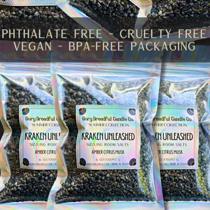 KRAKEN UNLEASHED Sizzling Room Salt Crystal Potpourri: Amber Citrus Musk Scent - Gory Dreadful Candle Co