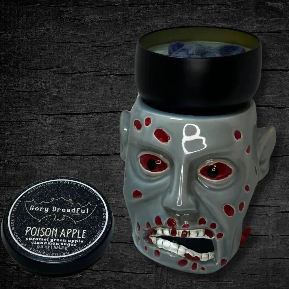 POISON APPLE Wickless Luxury Candle: Caramel Green Apple Cinnamon Sugar Scent