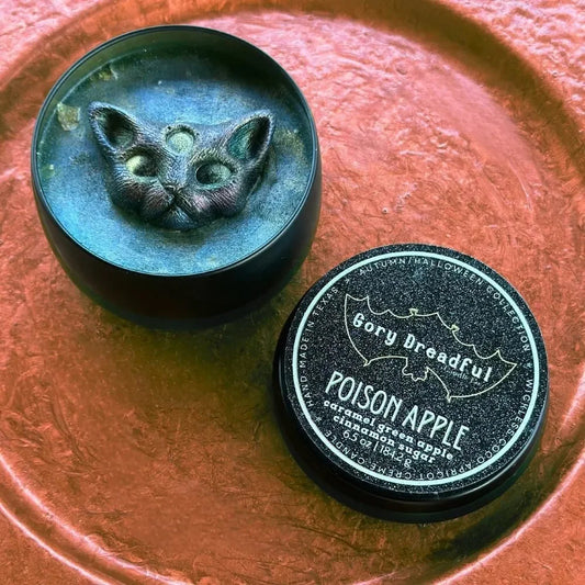 POISON APPLE Wickless Luxury Candle: Caramel Green Apple Cinnamon Sugar Scent