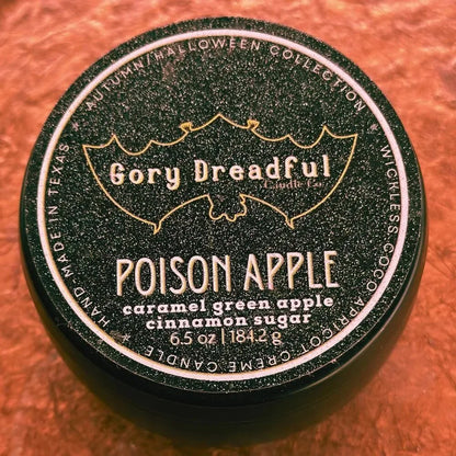 POISON APPLE Wickless Luxury Candle: Caramel Green Apple Cinnamon Sugar Scent