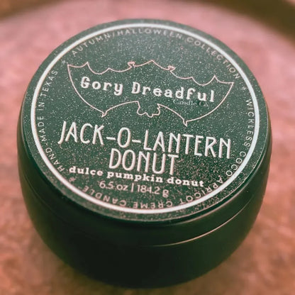 JACK-O-LANTERN DONUT Wickless Luxury Candle: Dulce Pumpkin Donut Scent