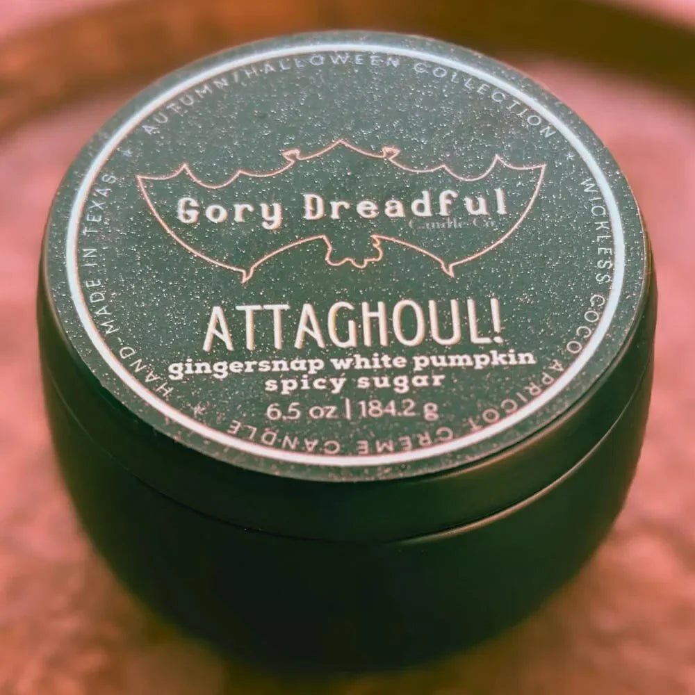 ATTAGHOUL! Wickless Luxury Candle: Gingersnap White Pumpkin Spicy Sugar Scent