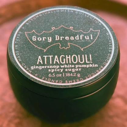 ATTAGHOUL! Wickless Luxury Candle: Gingersnap White Pumpkin Spicy Sugar Scent