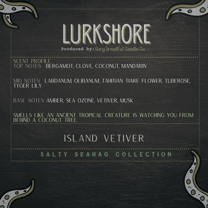 LURKSHORE Wax Melt Druzy: Island Vetiver Scent - Gory Dreadful Candle Co
