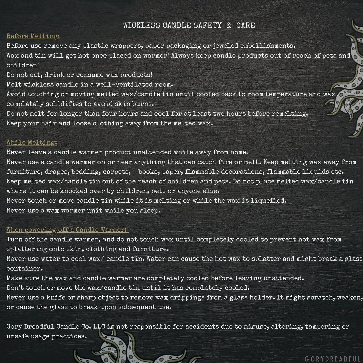 MERMAID SUSHI Luxury Wickless Candle 6.5 oz: Sea Salt & Orchid Scent - Gory Dreadful Candle Co