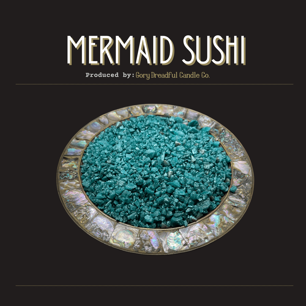 MERMAID SUSHI Sizzling Room Salt Crystal Potpourri: Sea Salt & Orchid Scent - Gory Dreadful Candle Co