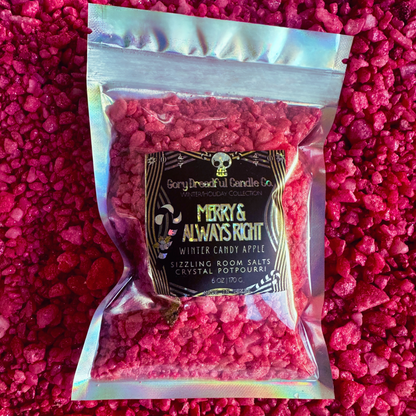 Merry and Always Right Sizzling Room Salt Crystal Potpourri: Winter Candy Apple Scent - Gory Dreadful Candle Co