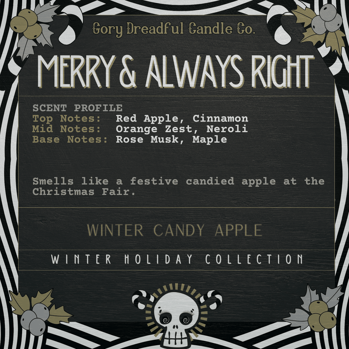 Merry and Always Right Sizzling Room Salt Crystal Potpourri: Winter Candy Apple Scent - Gory Dreadful Candle Co