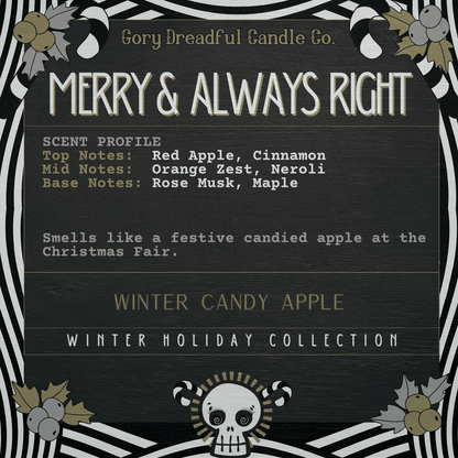 Merry and Always Right Sizzling Room Salt Crystal Potpourri: Winter Candy Apple Scent - Gory Dreadful Candle Co