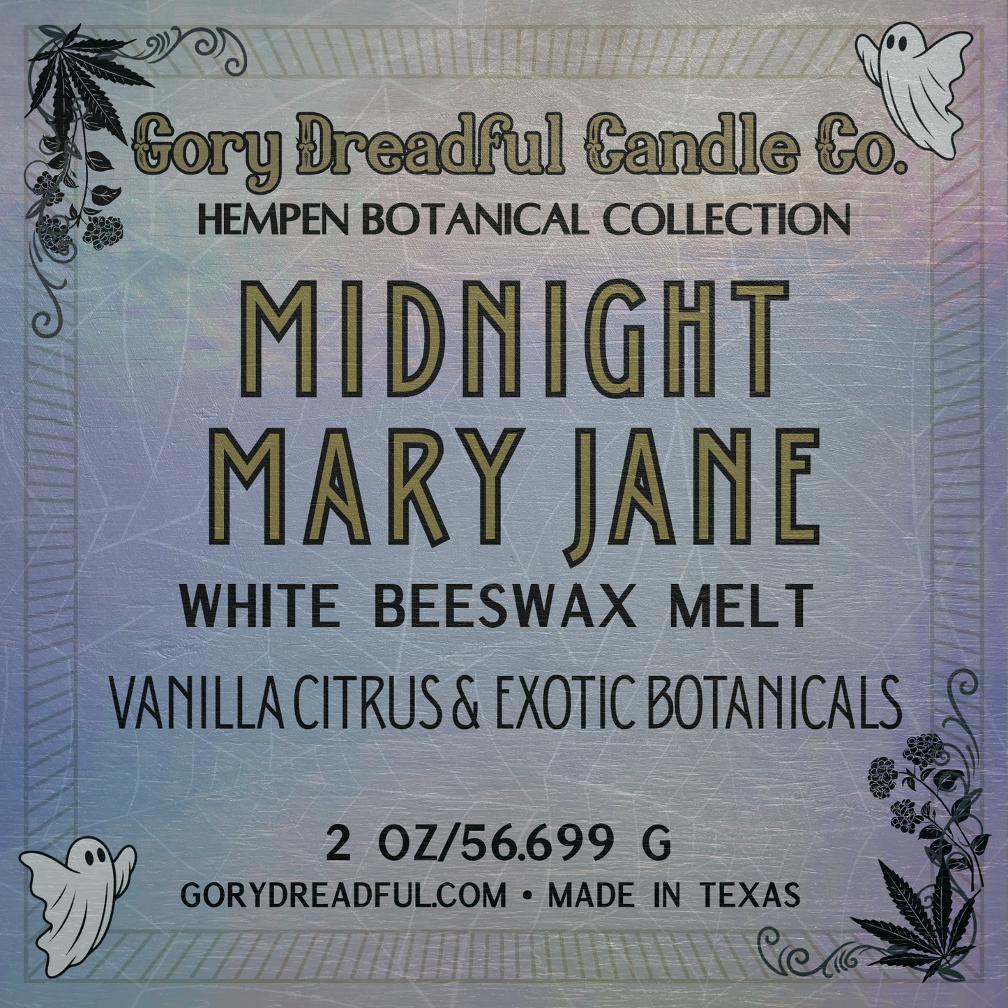 Midnight Mary Jane – Vanilla Citrus & Exotic Botanicals Scent Beeswax Melts