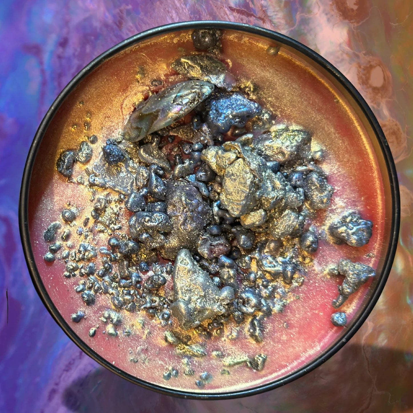 MIDSOMMER QUEEN Luxury Wickless Candle 6.5 oz: Orange Apricot & Rose Petals Scent - Gory Dreadful Candle Co
