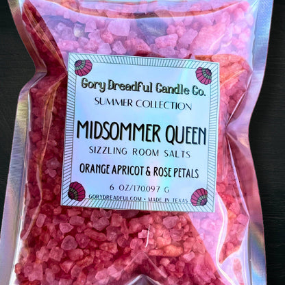 MIDSOMMER QUEEN Sizzling Room Salt Crystal Potpourri: Orange Apricot & Rose Petals Scent - Gory Dreadful Candle Co