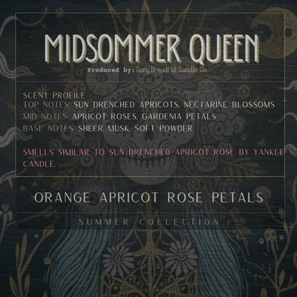 MIDSOMMER QUEEN Sizzling Room Salt Crystal Potpourri: Orange Apricot & Rose Petals Scent - Gory Dreadful Candle Co