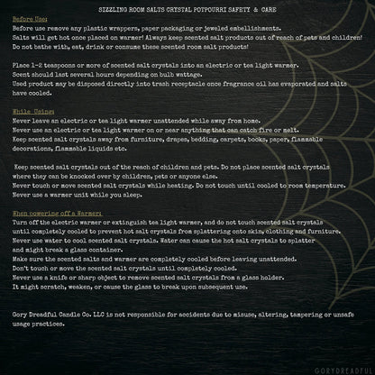 Apparitional Ambitions Sizzling Room Salt Crystal Potpourri: Mint Nutmeg Geranium Rose Patchouli Scent - Mini