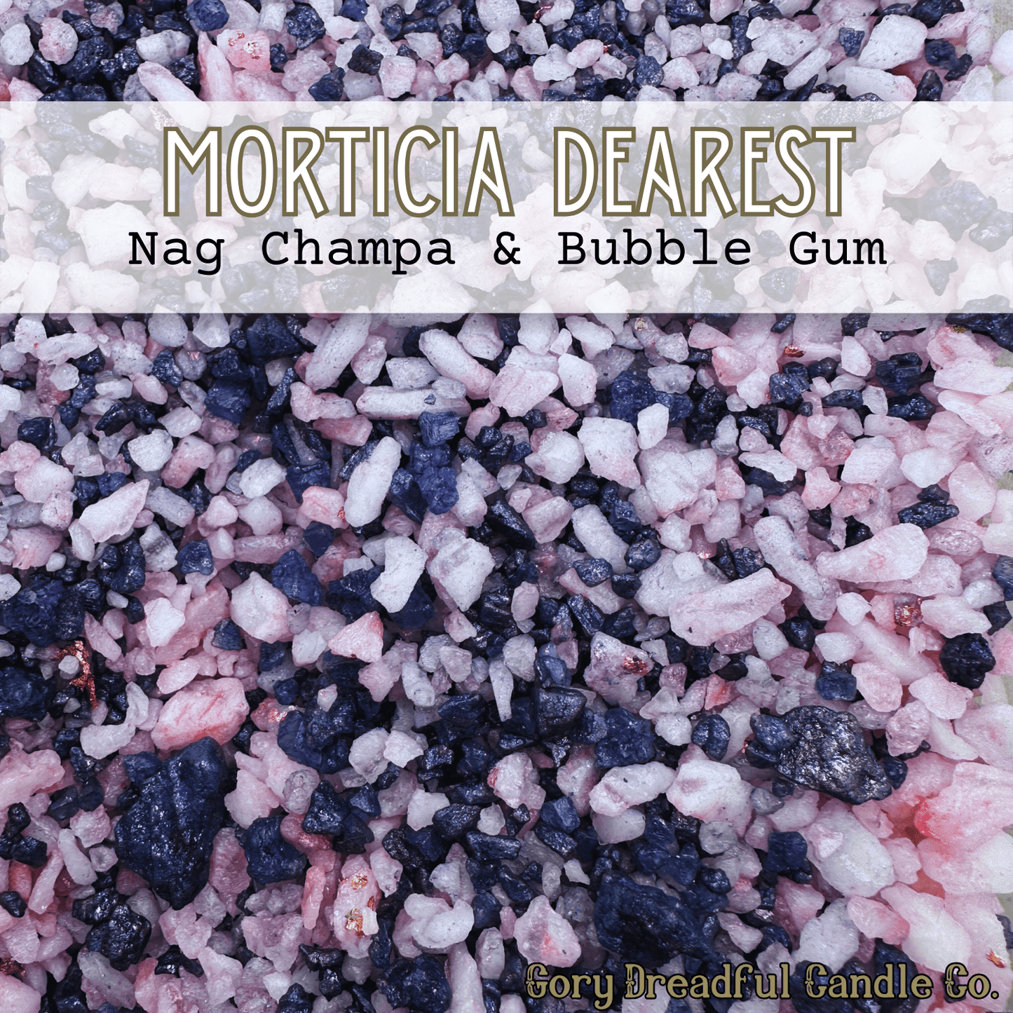MORTICIA DEAREST Sizzling Room Salt Crystal Potpourri: Nag Champa & Bubblegum Scent - Gory Dreadful Candle Co