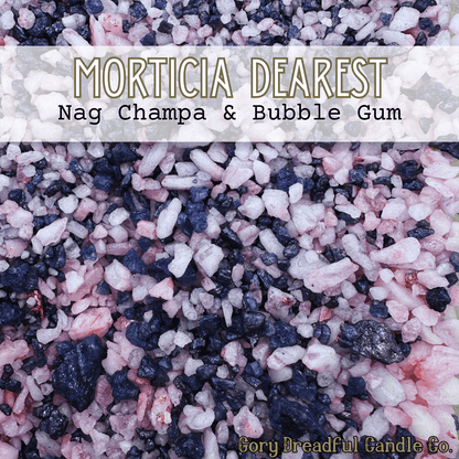 MORTICIA DEAREST Sizzling Room Salt Crystal Potpourri: Nag Champa & Bubblegum Scent - Gory Dreadful Candle Co