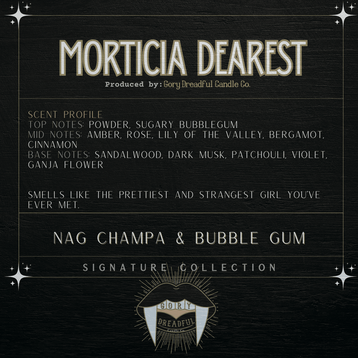 MORTICIA DEAREST Sizzling Room Salt Crystal Potpourri: Nag Champa & Bubblegum Scent - Gory Dreadful Candle Co