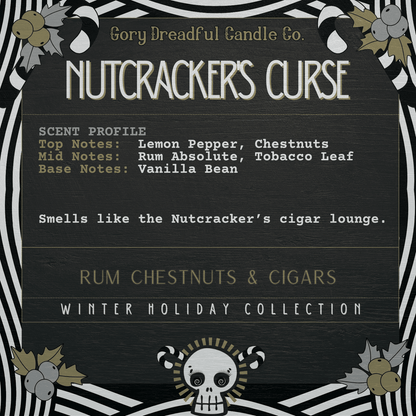 Nutcracker's Curse Sizzling Room Salt Crystal Potpourri: Rum Chestnuts & Cigars Scent - Gory Dreadful Candle Co