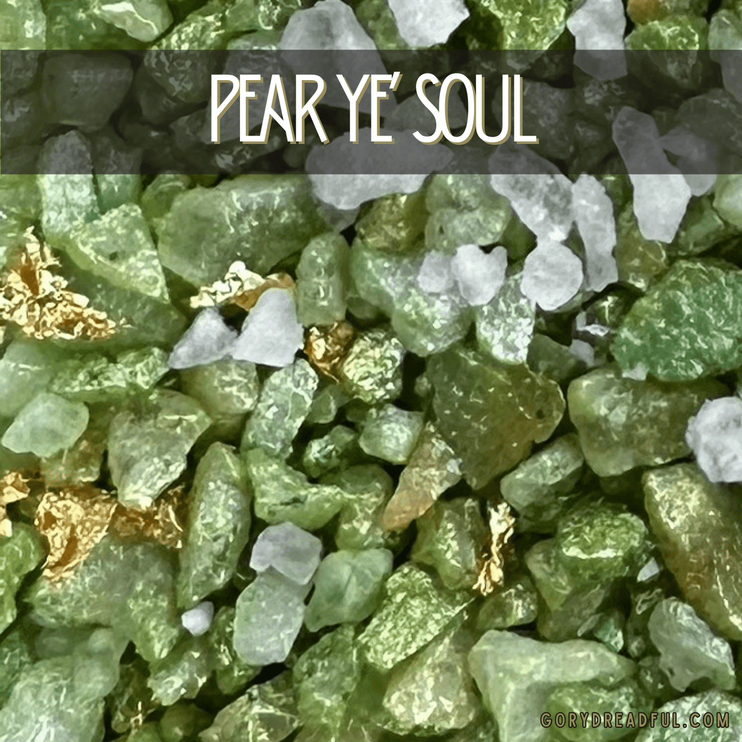 Pear Ye' Soul Sizzling Room Salt Crystal Potpourri: Anjou Pear Apple Lemon Leaves Peony White Musk Amber Scent - Mini - Gory Dreadful Candle Co