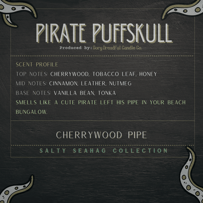 PIRATE PUFFSKULL Wax Melt Chunkies: Weathered Pipe Scent - Gory Dreadful Candle Co