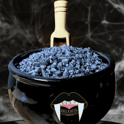 Plum Spooky Sizzling Room Salt Crystal Potpourri: Plum Cinnamon Patchouli Leaf Cashmere Woods Scent - Gory Dreadful Candle Co