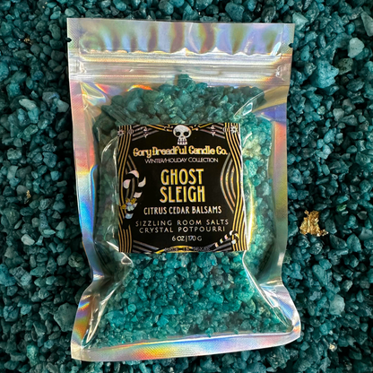 Ghost Sleigh Sizzling Room Salt Crystal Potpourri: Citrus Cedar Balsam Scent