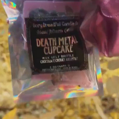 Death Metal Cupcake Wax Melt Brittle: Chocolate Cherry Absinthe Scent