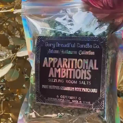 Apparitional Ambitions Sizzling Room Salt Crystal Potpourri: Mint Nutmeg Geranium Rose Patchouli Scent