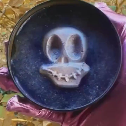 Plum Spooky Wickless Candle: Plum Cinnamon Patchouli Leaf Cashmere Woods Scent
