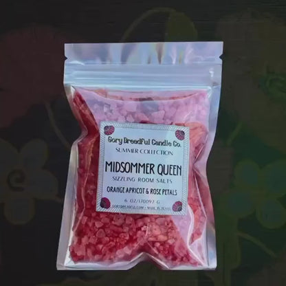 MIDSOMMER QUEEN Sizzling Room Salt Crystal Potpourri: Orange Apricot & Rose Petals Scent