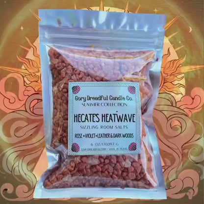 HECATE'S HEATWAVE Sizzling Room Salt Crystal Potpourri: Rose Violet Leather Dark Woods Scent